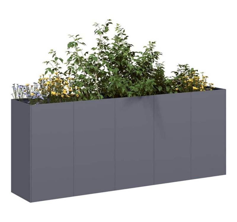 vidaXL Pflanzkübel Pflanzkübel Anthrazit 200x40x80 cm Kaltgewalzter Stahl von vidaXL