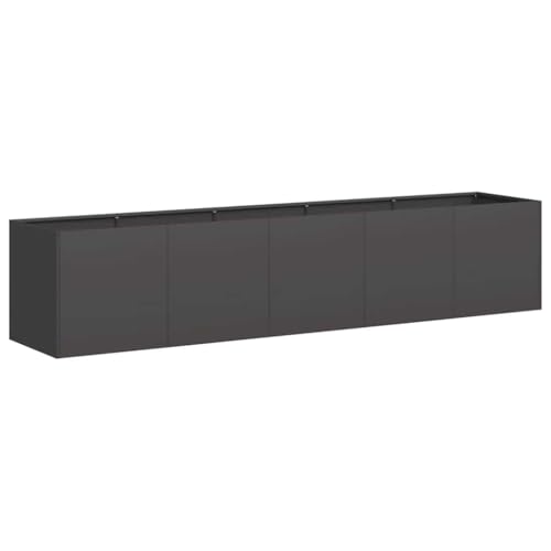 vidaXL Pflanzkübel Schwarz 200x40x40 cm Kaltgewalzter Stahl, Pflanzschale, Garten-Garten-Pflanzkübel, Outdoor-Pflanzgefäß, Hochbeet, Pflanzgefäß von vidaXL