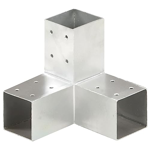 vidaXL Pfostenverbinder Y-Form 3 Hülsen Balkenschuh Holzverbinder Eckverbinder Pfostenecke Balken Verbinder Feuerverzinkt Verzinktes Metall 71x71mm von vidaXL