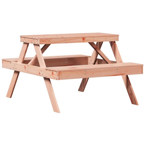 vidaXL Picknicktisch, Picknick Sitzgruppe Latten-Design, 1 Tisch mit 2 Bänken Biertisch Bierbank, Gartenmöbel Sitzgarnitur, Massivholz Douglasie von vidaXL
