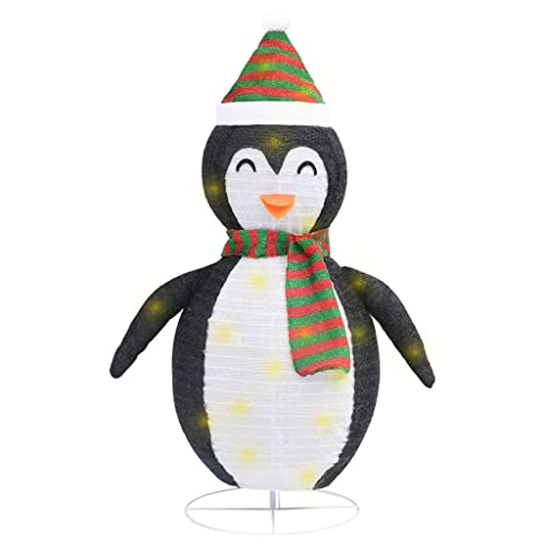 vidaXL Pinguin Figur Weihnachtsdekoration LED Luxus Beleuchtet Weihnachtsfigur Dekofigur Weihnachten Dekoration Innen Außen Stoff 90cm von vidaXL