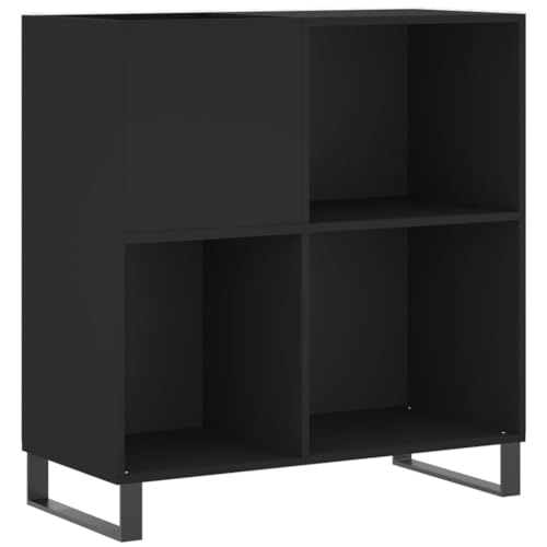 vidaXL Plattenschrank Schwarz 84,5x38x89 cm Holzwerkstoff von vidaXL