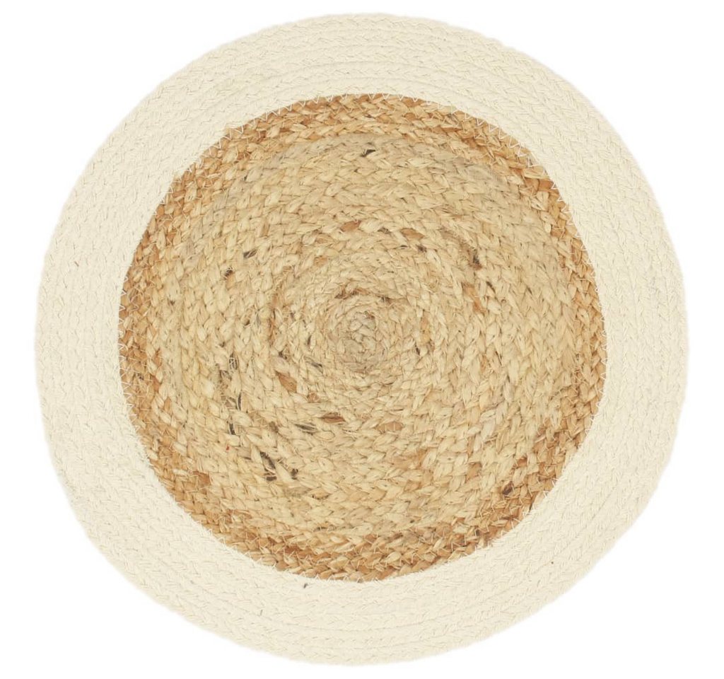 vidaXL Platzset, Tischsets 4 Stk. Natur 38 cm Rund Jute und Baumwolle von vidaXL