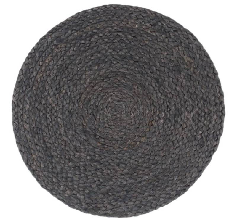 vidaXL Platzset, Tischsets 6 Stk. Dunkelgrau 38 cm Rund Jute von vidaXL