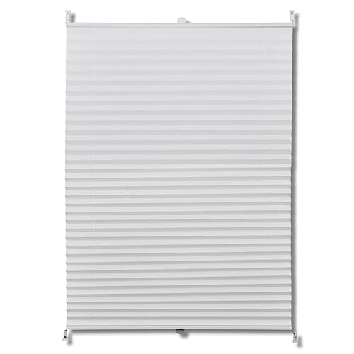 vidaXL Plissee 100x200cm Weiß Klemmfix Faltrollo Jalousie Plisseerollo Rollo von vidaXL