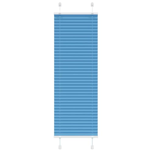 vidaXL Plissee Blau 40x100 cm Stoffbreite 39,4 cm Polyester, Faltrollo, Klemmfix, Plisseerollo, Jalousie, Rollo, Plisseerollo für Fenster von vidaXL