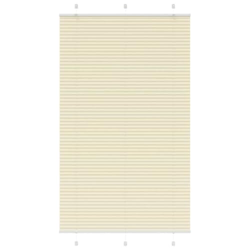 vidaXL Plissee Creme 115x200 cm Stoffbreite 114,4 cm Polyester, Faltrollo, Klemmfix, Plisseerollo, Jalousie, Rollo, Plisseerollo für Fenster von vidaXL