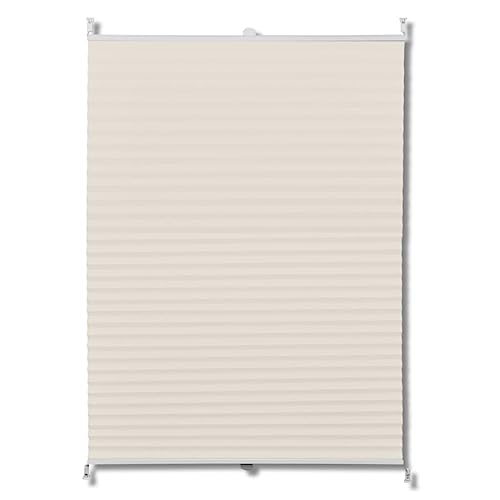 vidaXL Plissee Klemmfix 80x200cm Creme Faltrollo Rollo Jalousie Plisseerollo von vidaXL