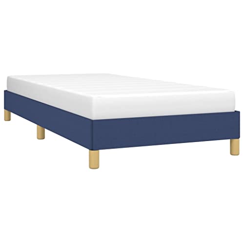 vidaXL Polsterbett, Bett Bettgestell mit Lattenrost, Schlafzimmerbett Einzelbett mit Stützbeinen, Bettrahmen Schlafzimmermöbel, Blau 100x200 cm Stoff vidaXL Polsterbett, Bett Bettgestell mit Lattenrost, Schlafzimmerbett Einzelbett mit Stützbeinen, Bettrahmen Schlafzimmermöbel, Blau 100x200 cm Stoff von vidaXL