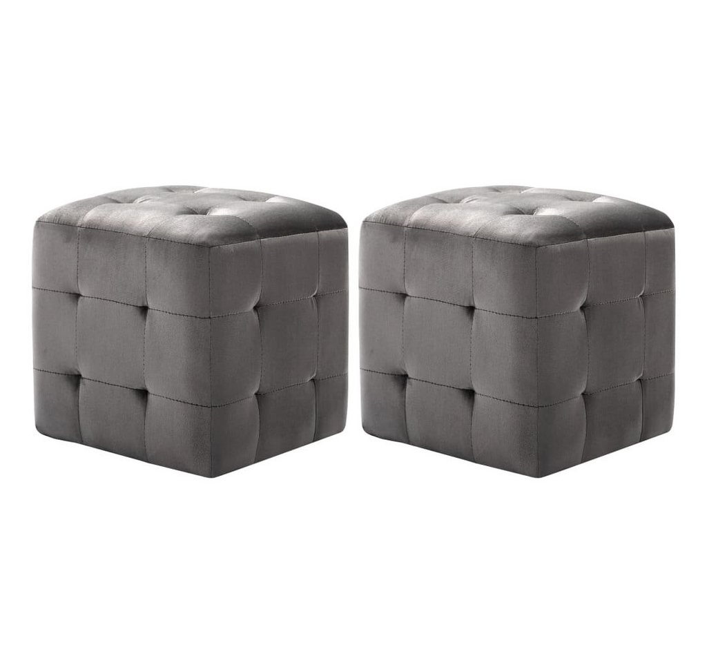 vidaXL Polsterhocker Pouf 2 Stk. Grau 30x30x30 cm Samtstoff (1 St) von vidaXL