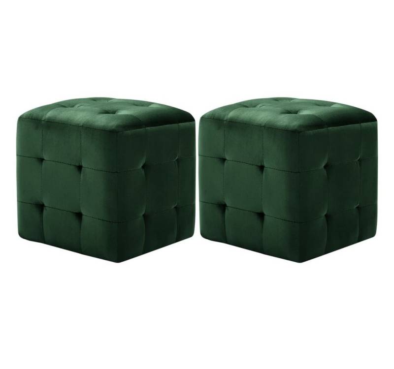 vidaXL Polsterhocker Pouf 2 Stk. Grün 30x30x30 cm Samtstoff (1 St) von vidaXL