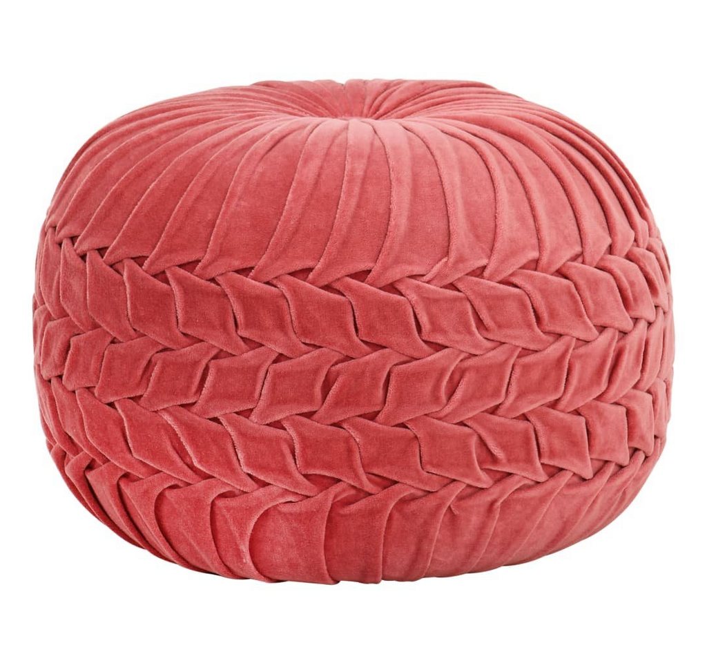 vidaXL Polsterhocker Pouf Baumwollsamt Kittel-Design 40×30 cm Rosa (1 St) von vidaXL