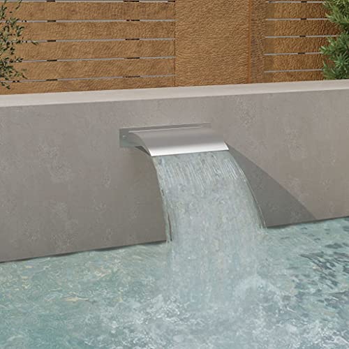 vidaXL Pool Wasserfall Schwalldusche Schwallbrause Poolfontäne Wasserschwall Wasserfontäne Schwimmbad Teich Silbern 45x26x13cm Edelstahl von vidaXL