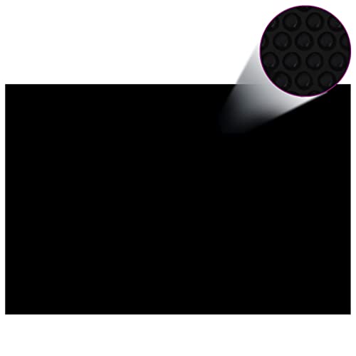 vidaXL Poolabdeckung Solarplane Solarabdeckung Solar Pool Abdeckplane Abdeckung Poolabdeckplane Wärmeplane Solarfolie Rechteckig 600x400cm PE Schwarz von vidaXL
