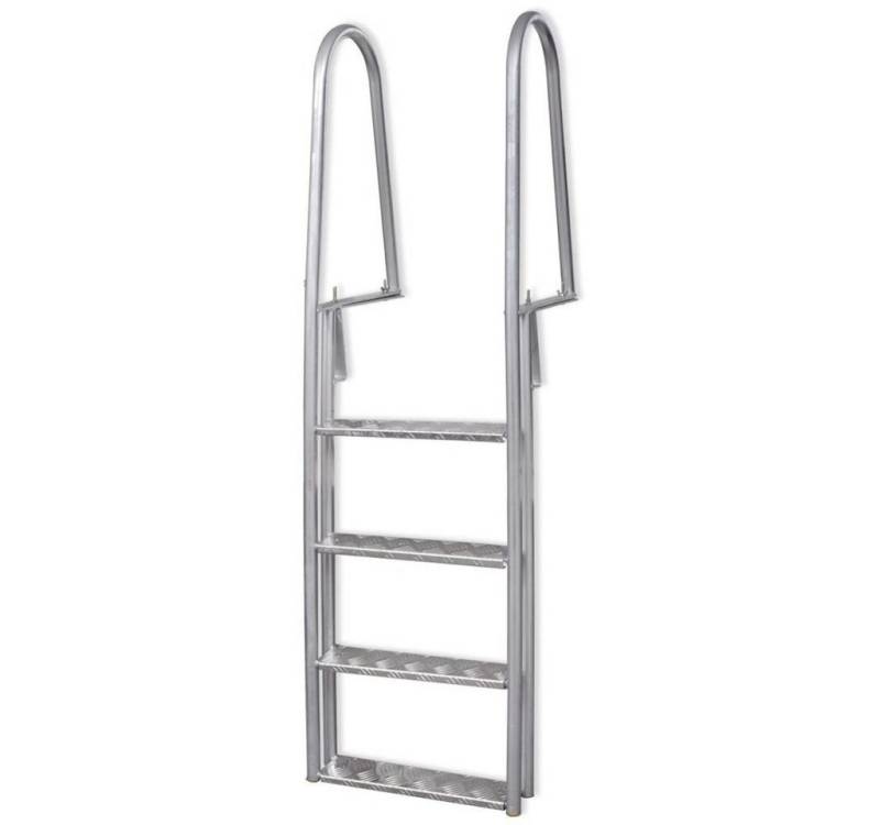 vidaXL Poolleiter Einstiegsleiter Stegleiter Poolleiter 4-stufig Aluminium 167 cm von vidaXL