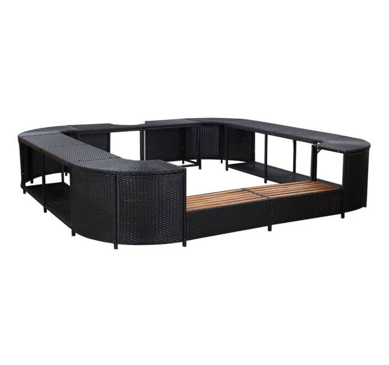 vidaXL Poolleiter Whirlpool-Umrandung Quadratisch 268x268x55 cm Polyrattan von vidaXL
