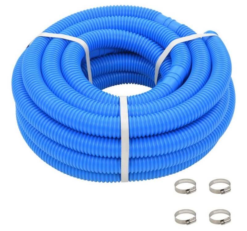 vidaXL Poolschlauch, Poolschlauch mit Klammern Blau 38 mm 12 m von vidaXL