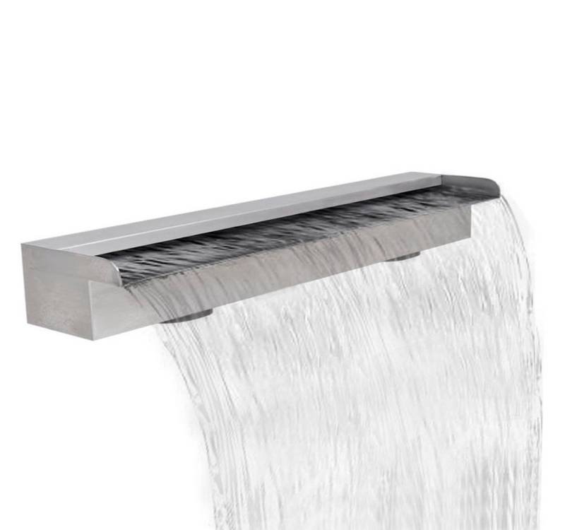 vidaXL Poolwasserfall Pool-Wasserfall Fontäne Rechteckig Edelstahl 90 cm von vidaXL