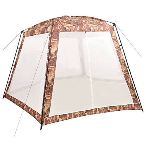 vidaXL Poolzelt Garten Pavillon Pooldach Poolpartyzelt Gartenpavillion Pool Zelt Poolüberdachung Sonnenschutz Stoff 500x433x250cm Camouflage von vidaXL