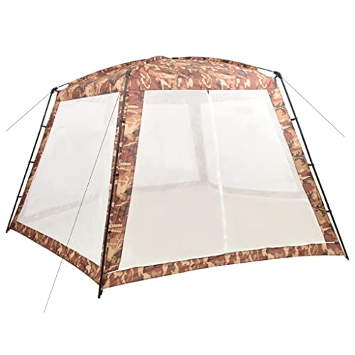 vidaXL Poolzelt Garten Pavillon Pooldach Poolpartyzelt Gartenpavillion Pool Zelt Poolüberdachung Sonnenschutz Stoff 660x580x250cm Camouflage von vidaXL