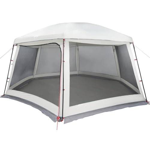 vidaXL Poolzelt mit abnehmbarem Überzelt Netzwänden Grau 618x532cm, Pooldach, Pool-Pavillon, wasserdichtes Zelt, Poolpartyzelt, Poolüberdachung von vidaXL