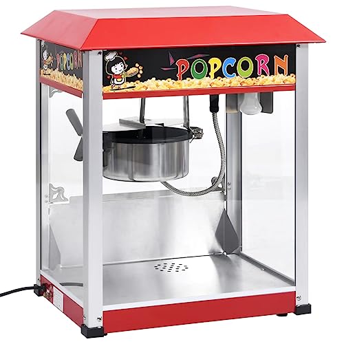 vidaXL Popcornmaschine mit Teflon-Kochtopf Popcornmaker Popcornautomat Cinema Kino Popcorn Maschine Maker Popcorngerät Popkornmaschine 1400W von vidaXL