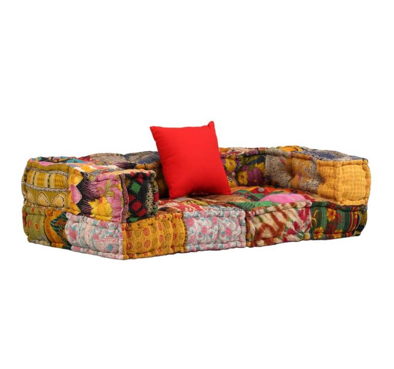 vidaXL Pouf, 2-Sitzer Modularer Pouf Patchwork Stoff vidaXL Pouf, 2-Sitzer Modularer Pouf Patchwork Stoff von vidaXL