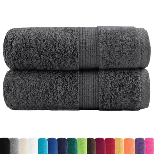 vidaXL Premium Gästetücher 2 STK., Handtuch Saugfähig, Gästehandtuch mit Schlaufen, Handtücher Badetücher, Anthrazit 30x50cm 600g/m² 100% Baumwolle vidaXL Premium Gästetücher 2 STK., Handtuch Saugfähig, Gästehandtuch mit Schlaufen, Handtücher Badetücher, Anthrazit 30x50cm 600g/m² 100% Baumwolle von vidaXL