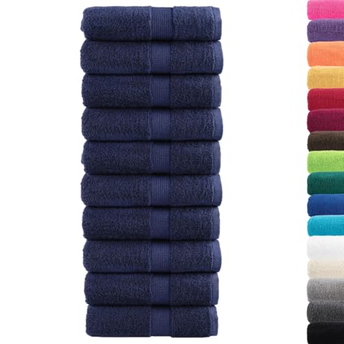 vidaXL Premium Seiftücher 10 STK., Seiftuch mit Schlaufen, Seiflappen Saugfähig, Handtücher Waschlappen für Gesichtsreinigung, Marineblau 30x30cm 600g/m² 100% Baumwolle vidaXL Premium Seiftücher 10 STK., Seiftuch mit Schlaufen, Seiflappen Saugfähig, Handtücher Waschlappen für Gesichtsreinigung, Marineblau 30x30cm 600g/m² 100% Baumwolle von vidaXL