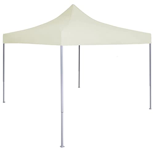 vidaXL Profi Partyzelt Faltbar Wasserbeständig Pavillon Festzelt Gartenpavillon Bierzelt Faltpavillon Faltzelt Gartenzelt Garten 2x2m Stahl Creme von vidaXL