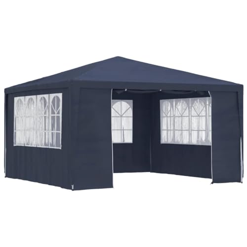 vidaXL Profi Partyzelt mit Seitenwänden UV-beständig Wasserbeständig Pavillon Festzelt Gartenpavillon Gartenzelt Garten Bierzelt 4x4m Blau 90g/m² von vidaXL