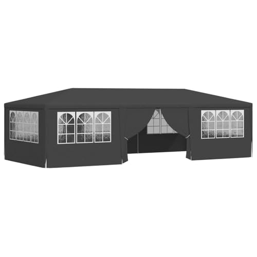 vidaXL Profi Partyzelt mit Seitenwänden UV-beständig Wasserbeständig Pavillon Festzelt Gartenpavillon Gartenzelt Garten Bierzelt 4x9m Anthrazit 90g/m² von vidaXL