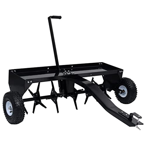 vidaXL Rasenlüfter für Aufsitzmäher 2 Luftreifen Einhand-Hebel Vertikutierer Rasenbelüfter Aerifizierer Rasentraktor Traktor ATV 102cm von vidaXL