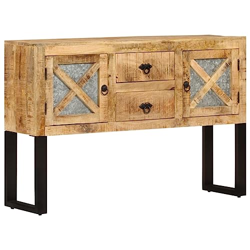 vidaXL Raues Mangoholz Sideboard mit 2 Türen 2 Schubladen Kommode Anrichte Schrank Beistellschrank Mehrzweckschrank Standschrank 110x30x74cm vidaXL Raues Mangoholz Sideboard mit 2 Türen 2 Schubladen Kommode Anrichte Schrank Beistellschrank Mehrzweckschrank Standschrank 110x30x74cm von vidaXL