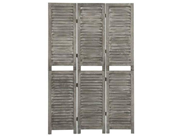 vidaXL Raumteiler 3-tlg. Raumteiler Grau 106,5x166 cm Massivholz, 1-tlg., grau von vidaXL