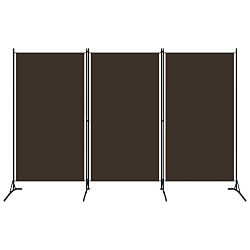 vidaXL Raumteiler Klappbar Freistehend Trennwand Paravent Umkleide Sichtschutz Spanische Wand Raumtrenner 3-TLG. Braun 260x180cm Eisen Stoff von vidaXL