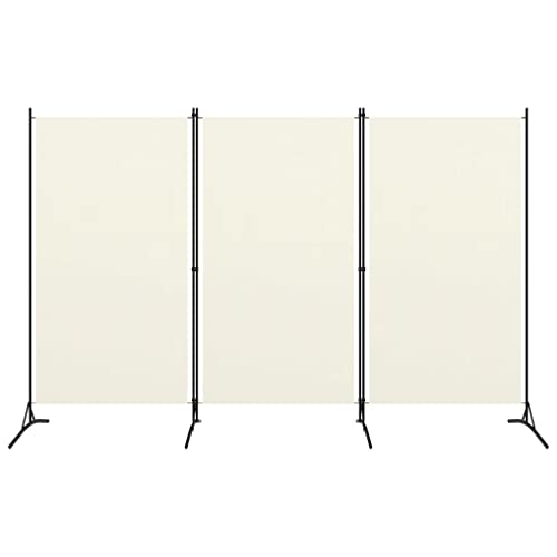 vidaXL Raumteiler Klappbar Freistehend Trennwand Paravent Umkleide Sichtschutz Spanische Wand Raumtrenner 3-TLG. Weiß 260x180cm Eisen Stoff von vidaXL