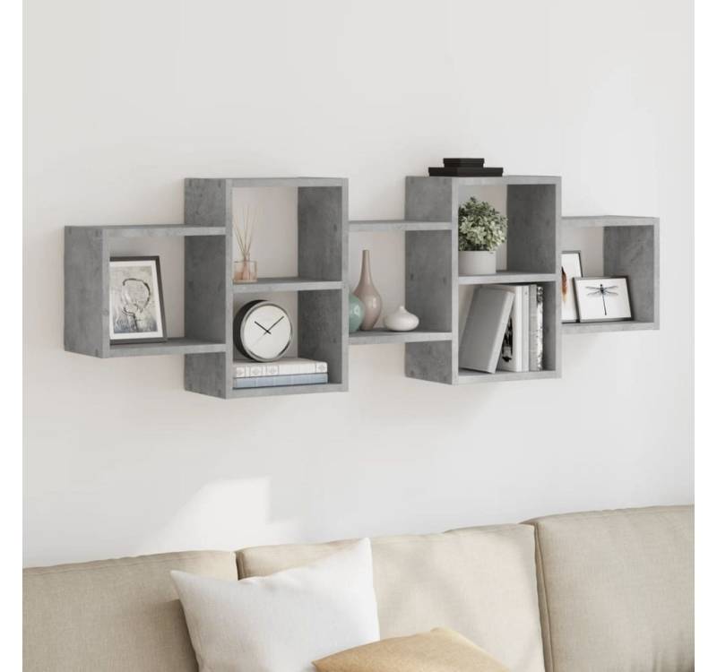 vidaXL Regal, Wandregal Betongrau 129x18x42 cm Holzwerkstoff von vidaXL