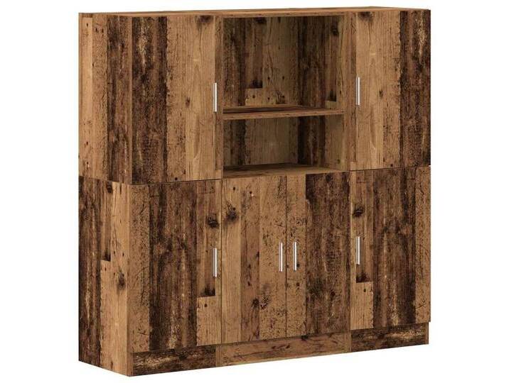 vidaXL Regal 3-tlg. Küchenschrank-Set Altholz-Optik Holzwerkstoff, 1-tlg., Altholz von vidaXL