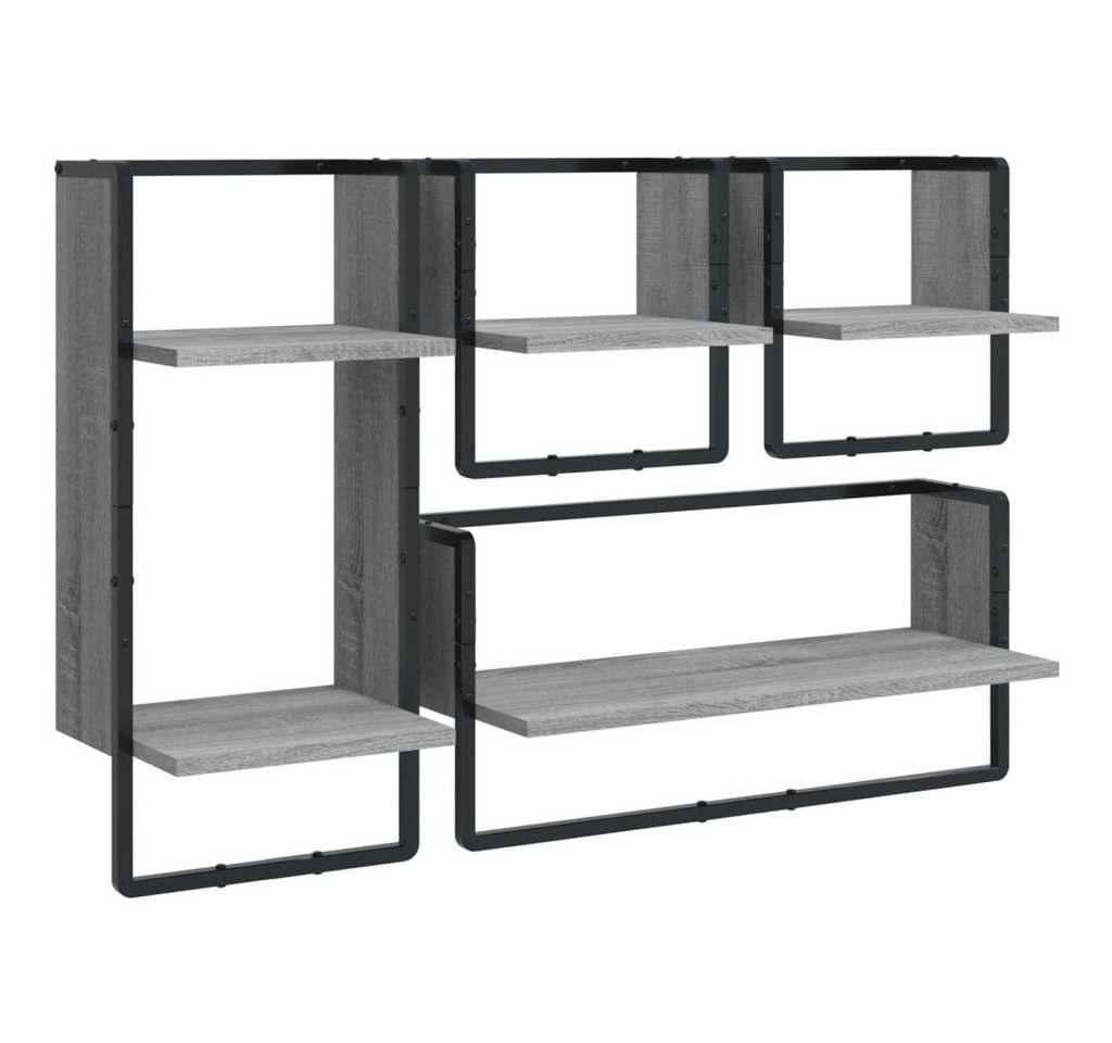 vidaXL Regal 4-tlg. Wandregal-Set mit Stangen Grau Sonoma Holzwerkstoff, 4-tlg. vidaXL Regal 4-tlg. Wandregal-Set mit Stangen Grau Sonoma Holzwerkstoff, 4-tlg. von vidaXL