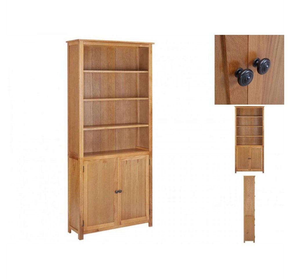 vidaXL Regal Bücherregal mit 2 Türen 90x30x200 cm Massivholz Eiche von vidaXL