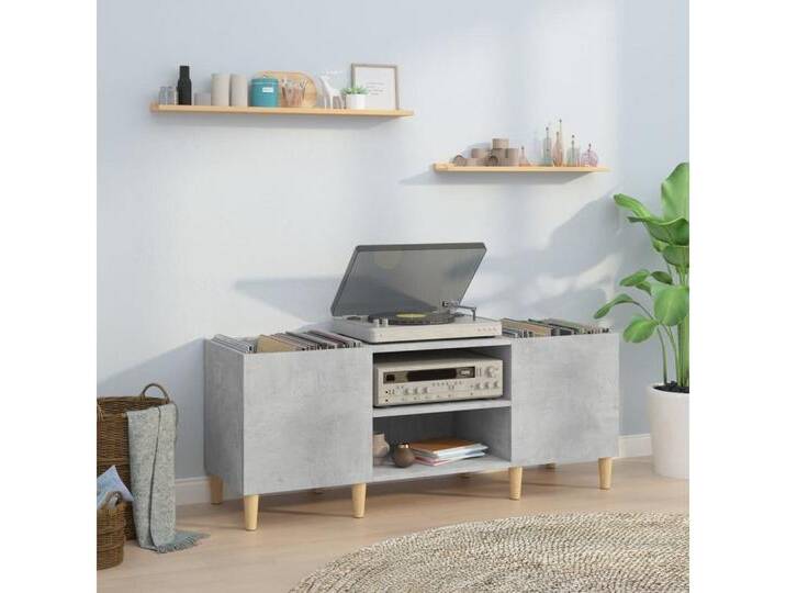 vidaXL Regal Plattenschrank Betongrau 121x38x48 cm Spanplatte, grau von vidaXL