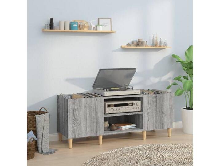 vidaXL Regal Plattenschrank Grau Sonoma 121x38x48 cm Spanplatte, grau von vidaXL