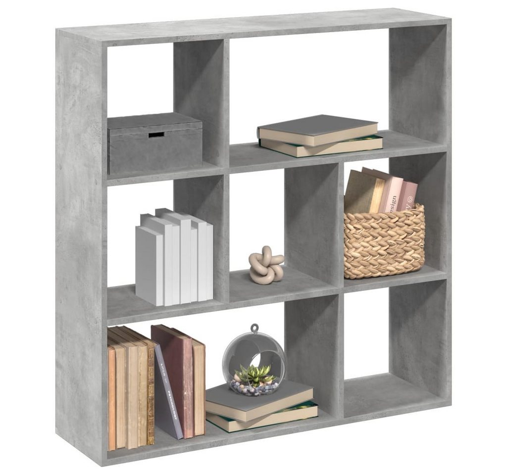 vidaXL Regal Raumteiler-Bücherregal Betongrau 102x29x103,5 cm Spanplatte von vidaXL