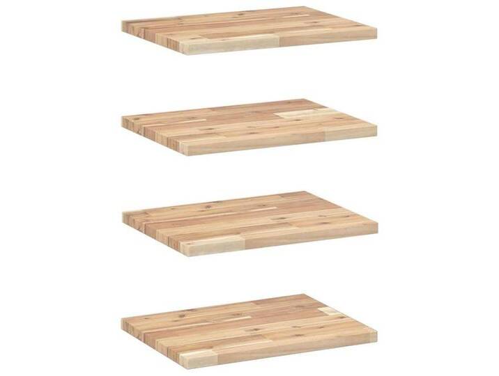 vidaXL Regal Schweberegale 4 Stk. 40x30x2 cm Massivholz Unbehandelt, 4-tlg., braun von vidaXL