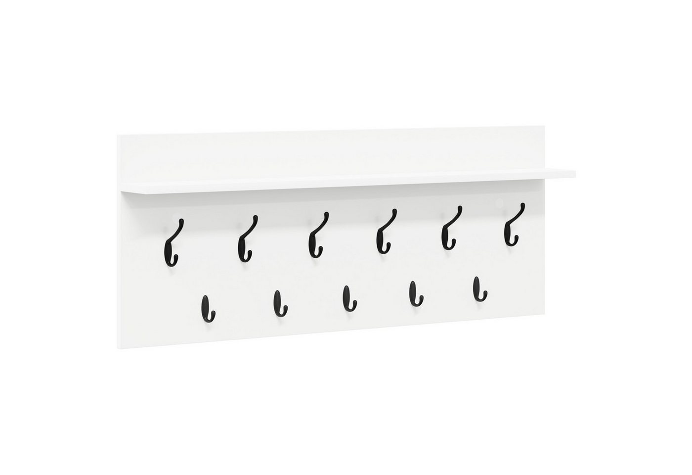 vidaXL Regal Wandmontierter Kleiderständer mit Regal Weiß 100 x 40 x 12 cm, 1-tlg. von vidaXL
