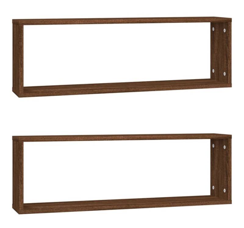 vidaXL Regal Wandregale 2 Stk. Braun Eichen-Optik 80x15x26,5cm Holzwerkstoff, 2-tlg. von vidaXL
