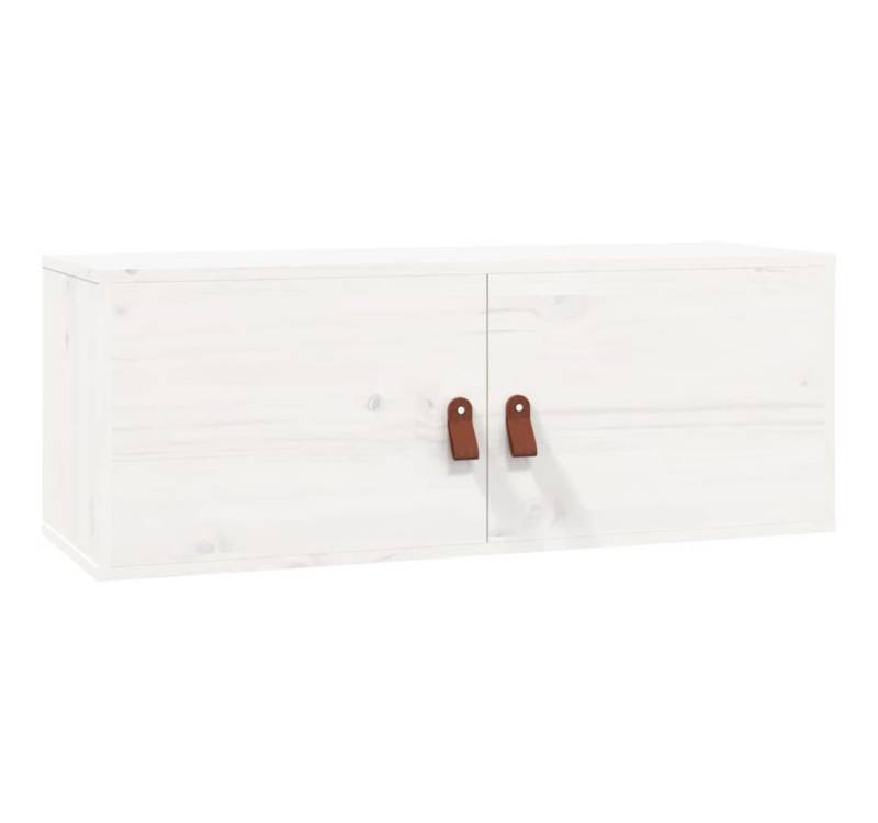 vidaXL Regal Wandschrank Weiß 80x30x30 cm Massivholz Kiefer, 1-tlg. von vidaXL