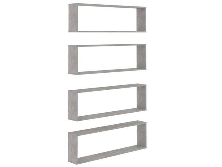 vidaXL Regal Würfelregale 4 Stk Betongrau 100x15x30 cm Spanplatte, grau von vidaXL