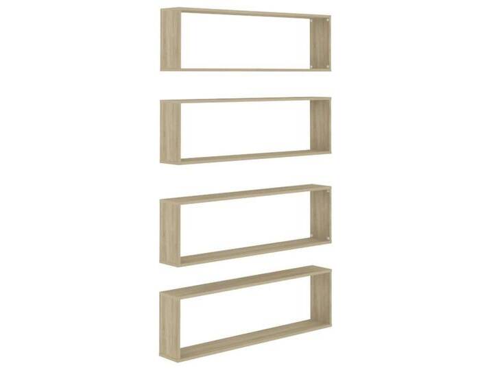 vidaXL Regal Würfelregale 4 Stk Sonoma Eiche 100x15x30 cm Spanplatte, braun von vidaXL